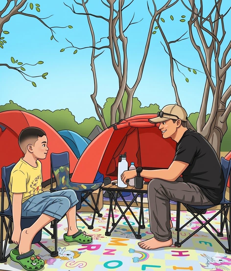 Obrolan kecil di depan tenda yang akan selalu membekas di ingatannya. Menghabiskan waktu berkualitas bersama jagoan kecil di alam terbuka